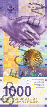 1000 CHF - informativni prikaz vazece novcanice SPECIMEN