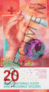 20 CHF - informativni prikaz vazece novcanice SPECIMEN