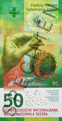 50 CHF - informativni prikaz vazece novcanice SPECIMEN