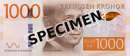 1000 SEK - informativni prikaz vazece novcanice SPECIMEN