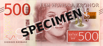 500 SEK - informativni prikaz vazece novcanice SPECIMEN